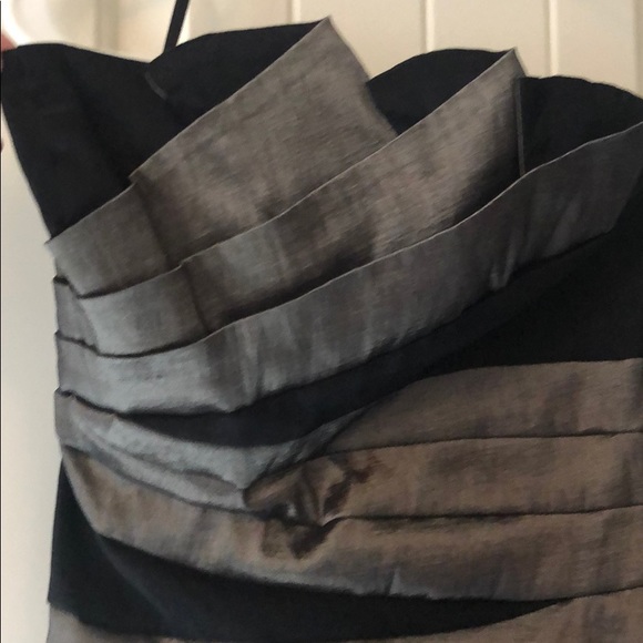 JESSICA MCCLINTOCK BLACK AND GOLD STRAPLESS DRESS - Picture 3 of 6